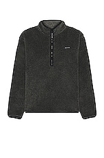 District Vision Doug Half Zip Fleece Sweater in Charcoal, view 1, click to view large image.