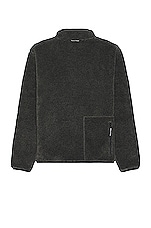District Vision Doug Half Zip Fleece Sweater in Charcoal, view 2, click to view large image.