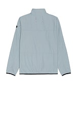 District Vision Dwr Recycled Half Zip Packable Shell in Pale Blue, view 2, click to view large image.