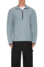 District Vision Dwr Recycled Half Zip Packable Shell in Pale Blue, view 3, click to view large image.