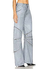 EB Denim Zipped Frederic Wide Leg in Luna, view 2, click to view large image.