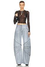 EB Denim Zipped Frederic Wide Leg in Luna, view 4, click to view large image.