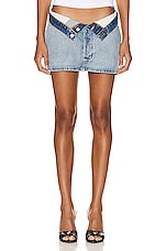 EB Denim Madison Mini Skirt in Daphne, view 1, click to view large image.