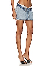 EB Denim Madison Mini Skirt in Daphne, view 2, click to view large image.