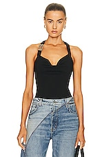 EB Denim Cowl Buckle Tank in Black, view 1, click to view large image.