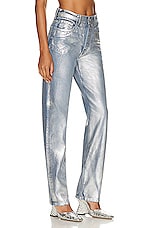 EB Denim High Rise Straight in Foil, view 2, click to view large image.