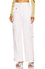 EB Denim Cargo Pants in White, view 1, click to view large image.