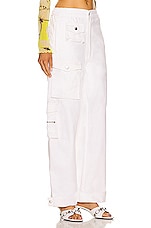 EB Denim Cargo Pants in White, view 2, click to view large image.