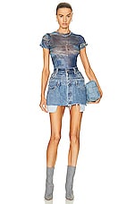 EB Denim Reinvented Double Skirt in Multi Denim, view 4, click to view large image.