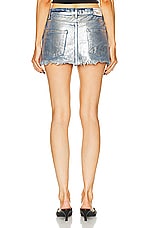 EB Denim Micro Denim Skirt in Silver, view 3, click to view large image.