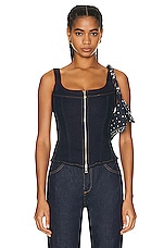 EB Denim Rainy Corset in Midnight, view 1, click to view large image.