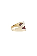 Ellie Mercer Two Piece Signet Ring in Brown, view 2, click to view large image.