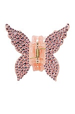 Emi Jay for FWRD Crystal Papillon Clip in Bellini & Pink, view 1, click to view large image.
