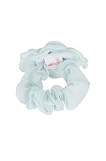 Emi Jay Camellia Scrunchie in Pale Blue, view 2, click to view large image.