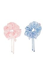 Emi Jay Darling Scrunchie Set in Perfect Pink & Baby Blue, view 1, click to view large image.
