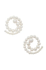 Eliou Spiral Earrings in Freshwater Pearl, view 1, click to view large image.