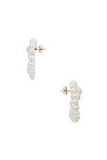 Eliou Spiral Earrings in Freshwater Pearl, view 2, click to view large image.