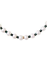 Eliou Fern Necklace in Pearl & Green, view 2, click to view large image.