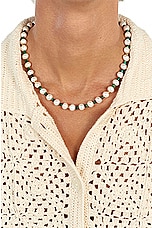 Eliou Fern Necklace in Pearl & Green, view 2, click to view large image.
