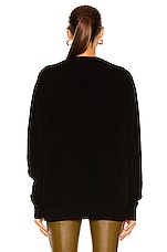 The Elder Statesman Simple Crew Sweater in Black, view 3, click to view large image.