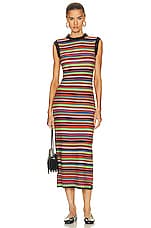 The Elder Statesman Vista Stripe Maxi Dress in Navy Multi, view 1, click to view large image.
