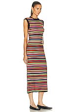 The Elder Statesman Vista Stripe Maxi Dress in Navy Multi, view 2, click to view large image.
