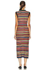 The Elder Statesman Vista Stripe Maxi Dress in Navy Multi, view 3, click to view large image.