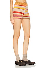 The Elder Statesman Stripe Super Soft Short in Multi, view 2, click to view large image.
