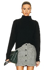 The Elder Statesman Highland Crop Sweater in Black, view 1, click to view large image.