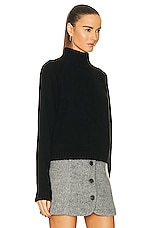 The Elder Statesman Highland Crop Sweater in Black, view 2, click to view large image.