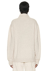 The Elder Statesman Relaxed Turtleneck Sweater in White, view 3, click to view large image.