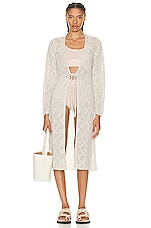 The Elder Statesman Bloom Duster in White, view 1, click to view large image.