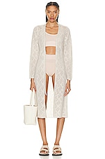 The Elder Statesman Bloom Duster in White, view 2, click to view large image.