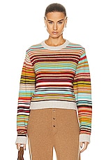 The Elder Statesman Vista Stripe Crew Sweater in Multi, view 1, click to view large image.