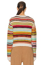 The Elder Statesman Vista Stripe Crew Sweater in Multi, view 3, click to view large image.