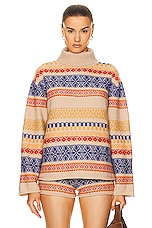 The Elder Statesman Hazy Isle Turtleneck Sweater in Multi, view 1, click to view large image.
