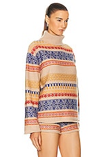 The Elder Statesman Hazy Isle Turtleneck Sweater in Multi, view 2, click to view large image.