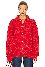 The Elder Statesman Jasper Overshirt in Poppy, view 1, click to view large image.