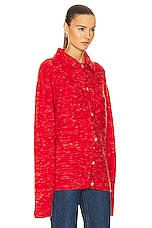 The Elder Statesman Jasper Overshirt in Poppy, view 2, click to view large image.