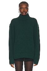 The Elder Statesman Relaxed Turtleneck Sweater in Willow, view 1, click to view large image.
