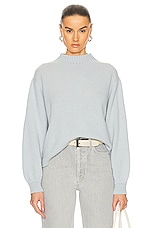 The Elder Statesman Heavy Balloon Pullover Sweater in Bluebelle, view 1, click to view large image.