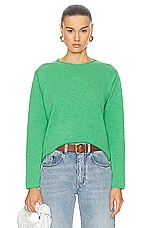 The Elder Statesman Tranquility Roll Crew Sweater in Midori, view 1, click to view large image.