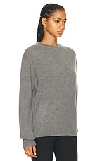 The Elder Statesman Simple Crew Sweater in Light Grey, view 2, click to view large image.