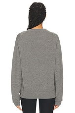 The Elder Statesman Simple Crew Sweater in Light Grey, view 3, click to view large image.