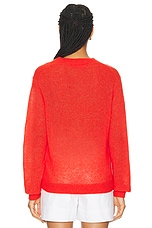 The Elder Statesman Nimbus V Neck Sweater in Neon Red, view 3, click to view large image.