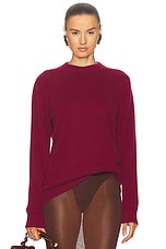 The Elder Statesman Malibu Crew Sweater in Merlot, view 1, click to view large image.