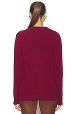 The Elder Statesman Malibu Crew Sweater in Merlot, view 3, click to view large image.