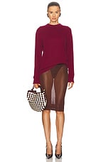 The Elder Statesman Malibu Crew Sweater in Merlot, view 4, click to view large image.