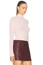 The Elder Statesman Delicash Turtleneck Top in Baby Pink, view 2, click to view large image.