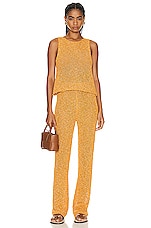 The Elder Statesman Como Cross Net Pant in Gold Speckle, view 4, click to view large image.